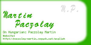 martin paczolay business card